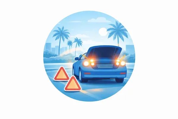 2. Enciende las luces de emergencia